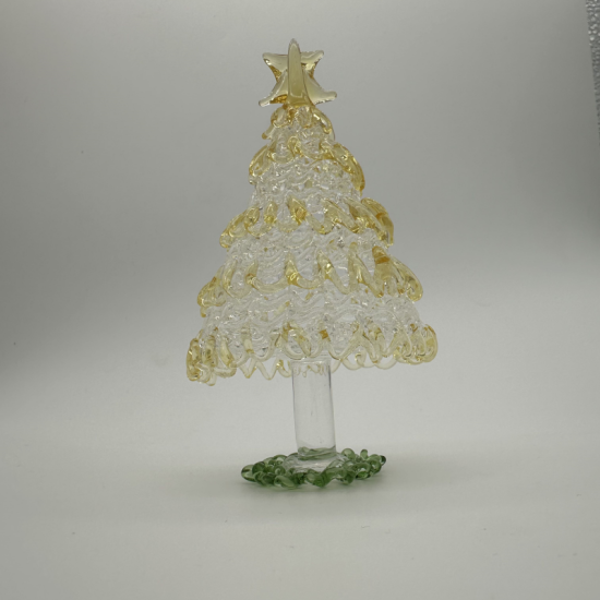 Wire Wrap Base Christmas Tree Coloured Glaze Decoration