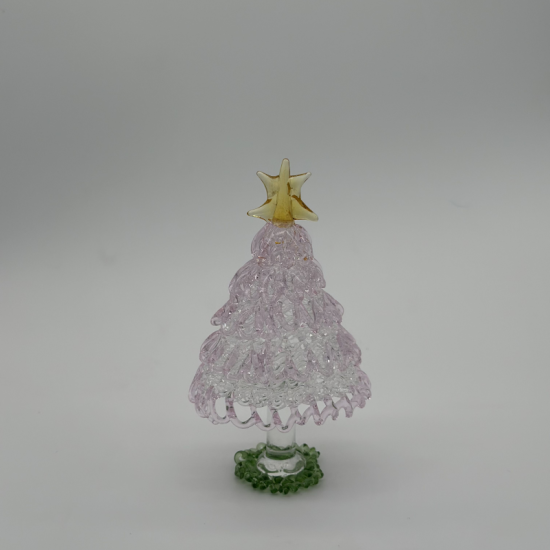 Wire Wrap Base Christmas Tree Coloured Glaze Decoration
