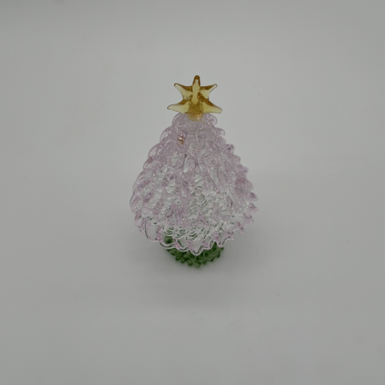Wire Wrap Base Christmas Tree Coloured Glaze Decoration
