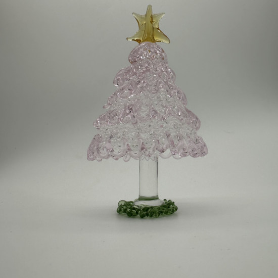 Wire Wrap Base Christmas Tree Coloured Glaze Decoration