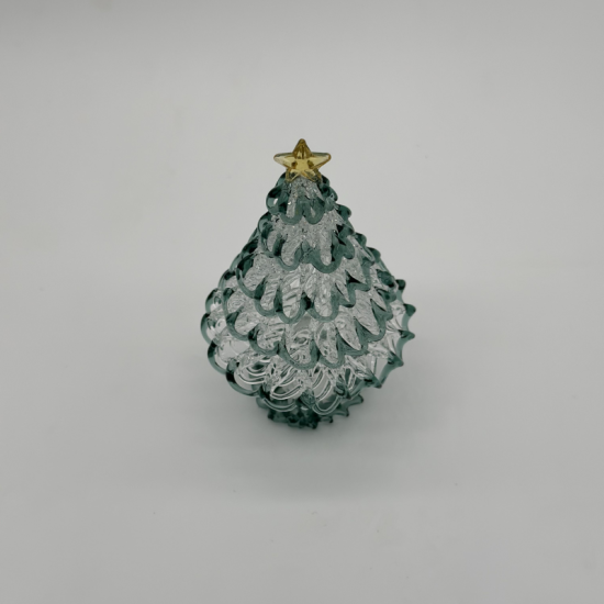 Wire Wrap Base Christmas Tree Coloured Glaze Decoration