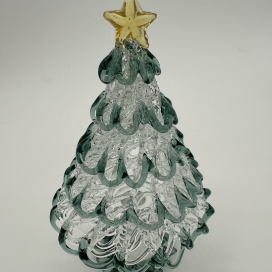 Wire Wrap Base Christmas Tree Coloured Glaze Decoration