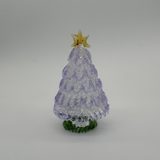 Wire Wrap Base Christmas Tree Coloured Glaze Decoration