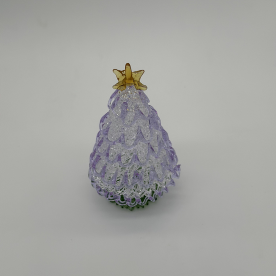 Wire Wrap Base Christmas Tree Coloured Glaze Decoration