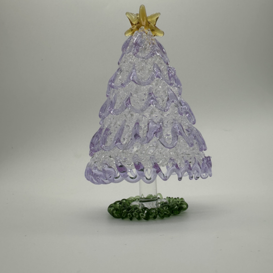 Wire Wrap Base Christmas Tree Coloured Glaze Decoration