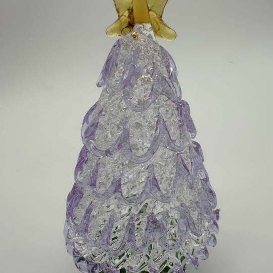 Wire Wrap Base Christmas Tree Coloured Glaze Decoration