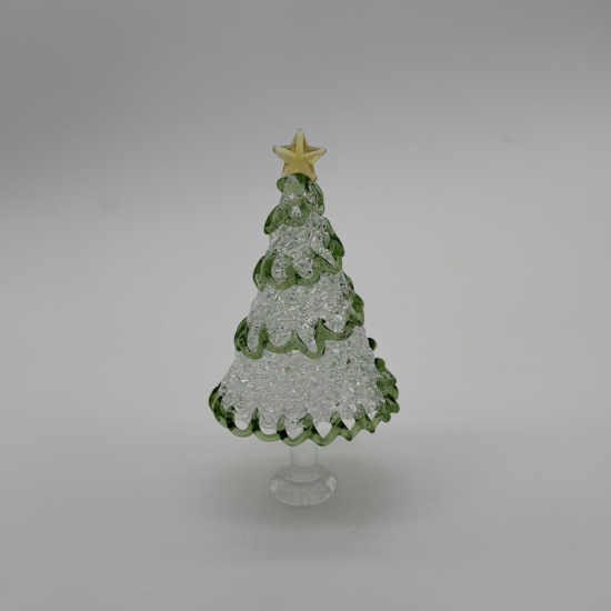 Wire Wrap Base Christmas Tree Coloured Glaze Decoration