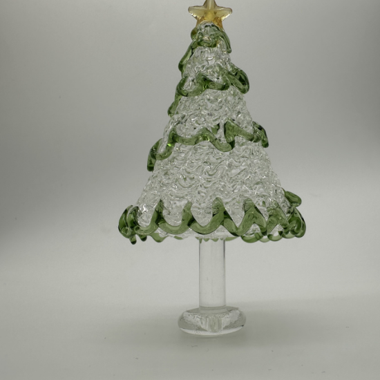 Wire Wrap Base Christmas Tree Coloured Glaze Decoration
