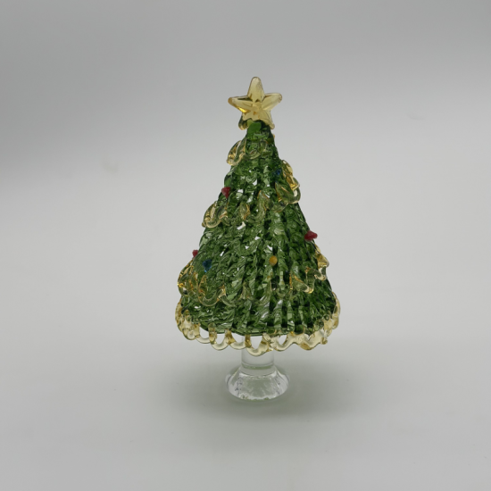 Wire Wrap Base Christmas Tree Coloured Glaze Decoration