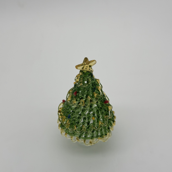 Wire Wrap Base Christmas Tree Coloured Glaze Decoration