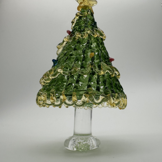 Wire Wrap Base Christmas Tree Coloured Glaze Decoration