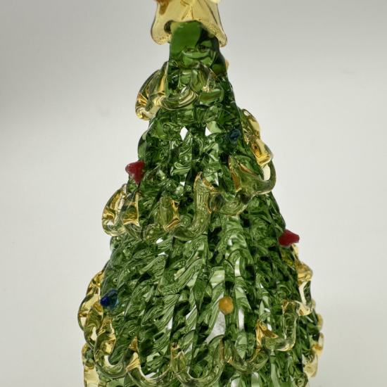 Wire Wrap Base Christmas Tree Coloured Glaze Decoration