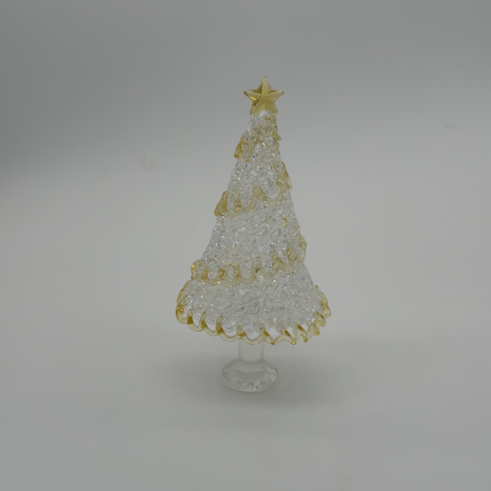 Large Gold Edge Christmas Tree Coloured Glaze Decoration Large Gold Edge Christmas Tree Coloured Glaze Decoration