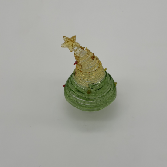 Two-Color Wire Wrapped Christmas Tree Coloured Glaze Decoration