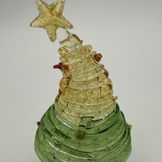 Two-Color Wire Wrapped Christmas Tree Coloured Glaze Decoration