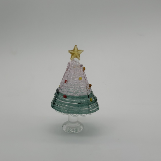 Two-Color Wire Wrapped Christmas Tree Coloured Glaze Decoration