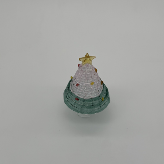 Two-Color Wire Wrapped Christmas Tree Coloured Glaze Decoration