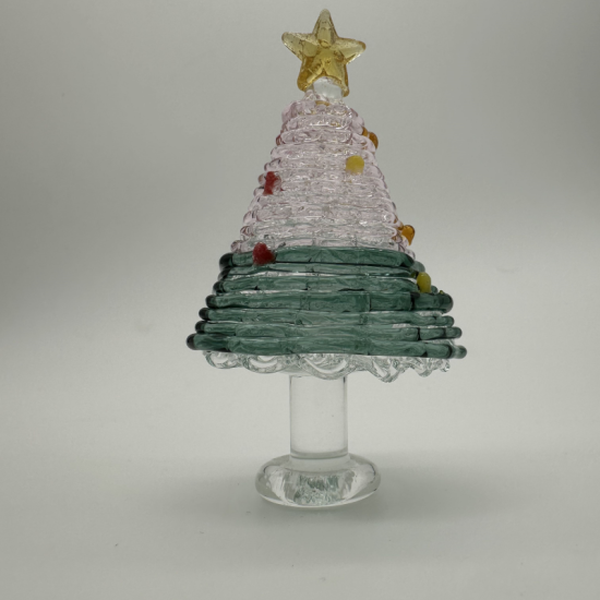 Two-Color Wire Wrapped Christmas Tree Coloured Glaze Decoration