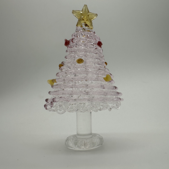 Two-Color Wire Wrapped Christmas Tree Coloured Glaze Decoration