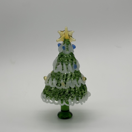 White Edged Cedar Solid Tree Coloured Glaze Decoration White Edged Cedar Solid Tree Coloured Glaze Decoration