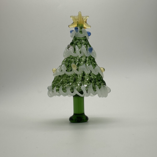 White Edged Cedar Solid Tree Coloured Glaze Decoration White Edged Cedar Solid Tree Coloured Glaze Decoration
