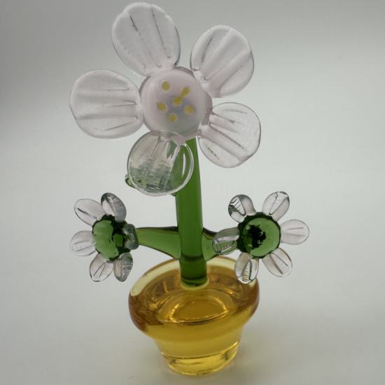 Large Flower Pot Coloured Glaze Decoration