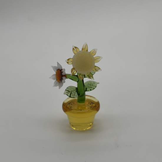Large Flower Pot Coloured Glaze Decoration